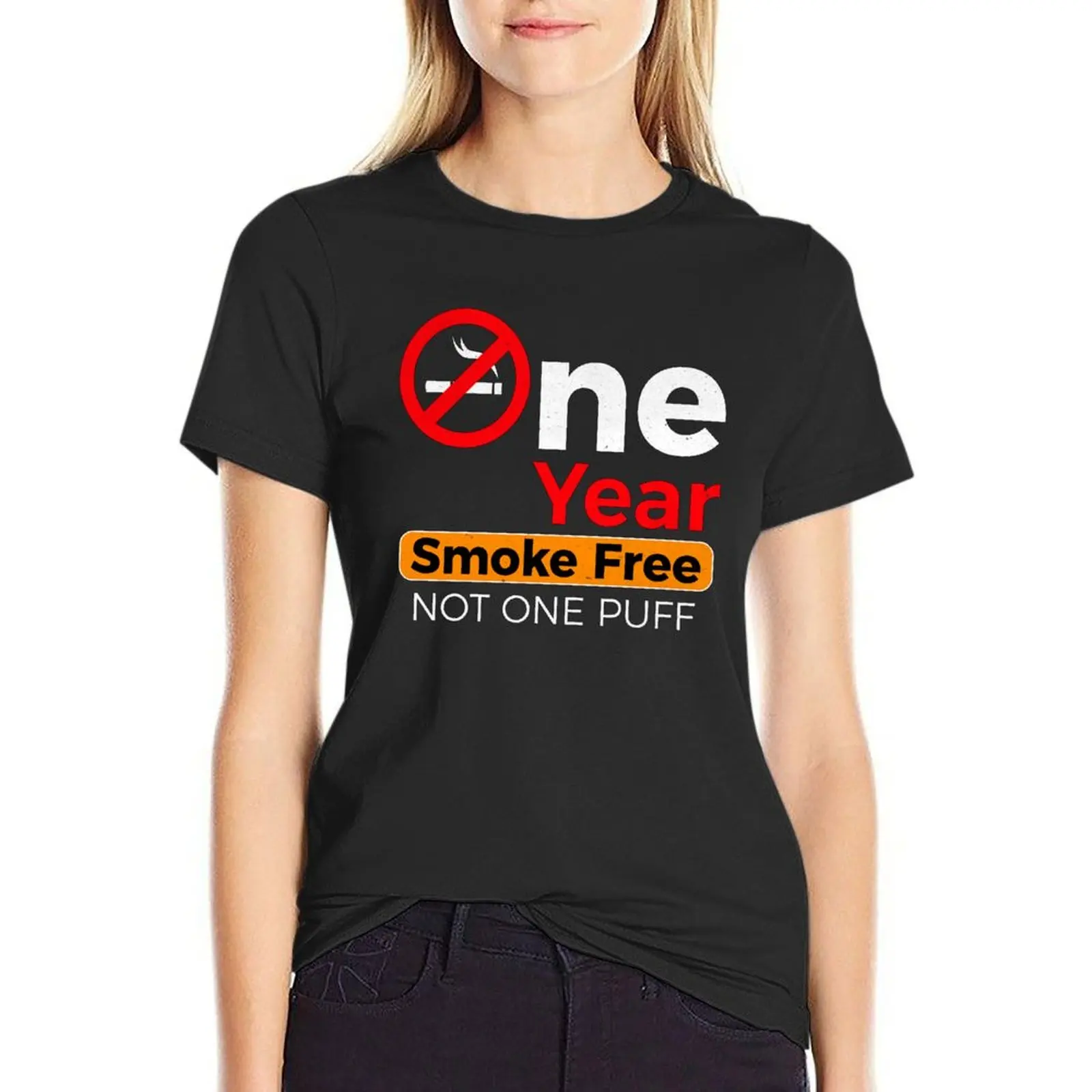 

One Year Smoke Free Anniversary Celebration Gift T-Shirt tees oversized Blouse summer blouses woman 2024
