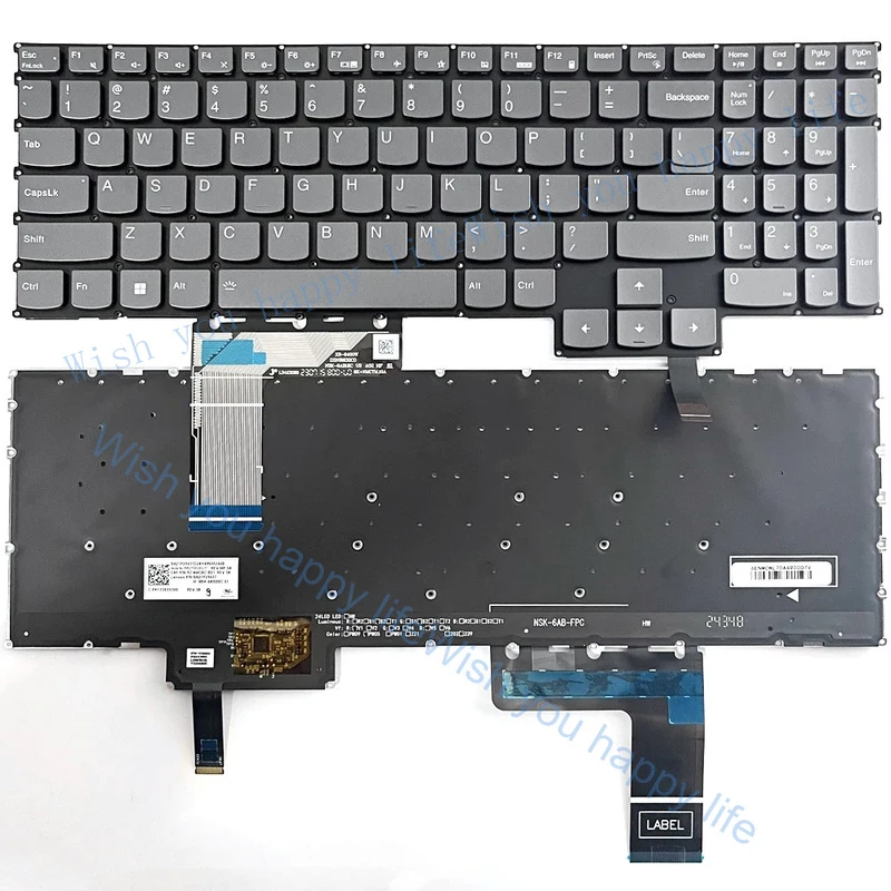 

LULU New Internal RGB US Backlit Keyboard Grey For Legion 5 16IRX9 83DG Laptop