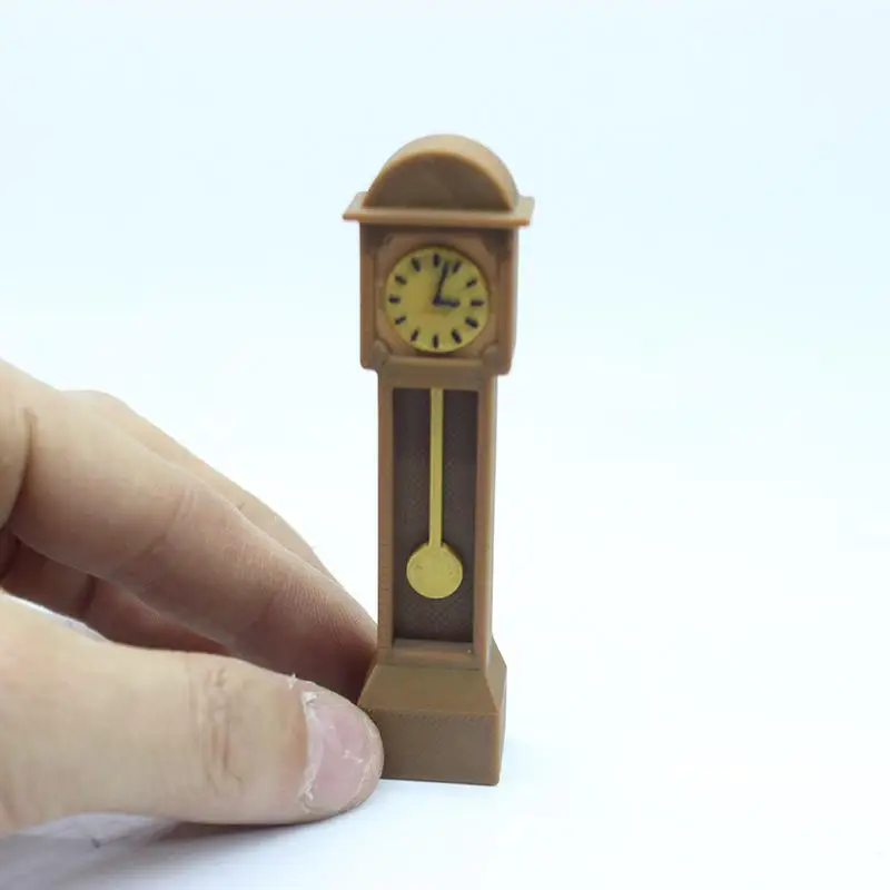 

Dollhouse Mini Retro Standing Clock Model Miniature Floor Clock Wood Floor Clock Clock Doll Furniture Model