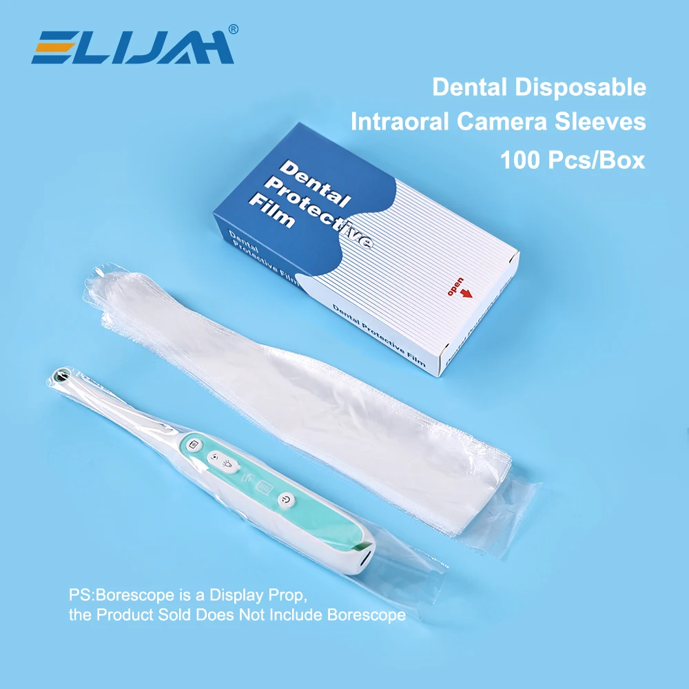 ELIJAH 100cs/Box Dental Disposable Intraoral Camera Sleeves For Dentist Lab Endoscope Handle Protection Dental Accessory