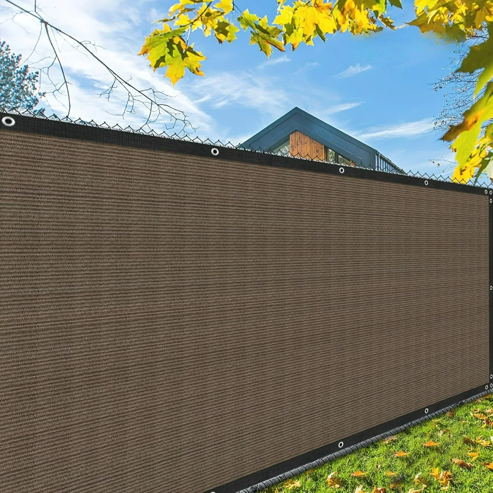 1PC Brise-vue commercial épaissi, pare-soleil résistant aux UV et coupe-vent pour jardin, terrasse, couleur marron café