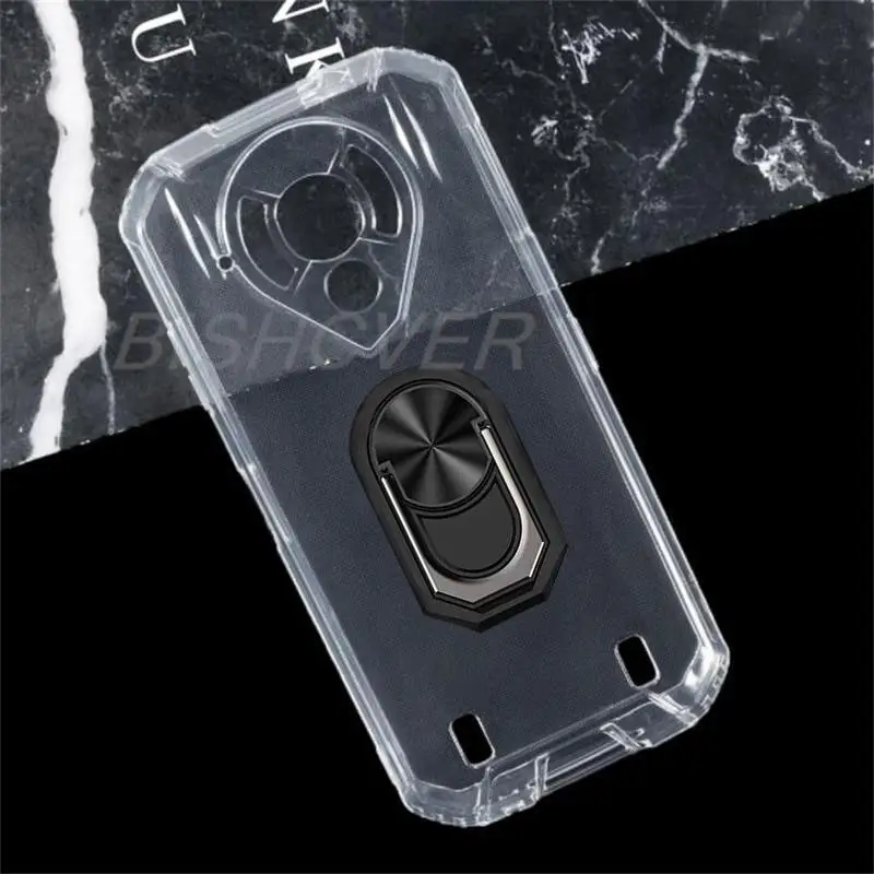 Magnet Phone Case For Oukitel WP16 Shockproof Soft TPU Silicone Cover On For Oukitel WP16 Case With Ring Holder