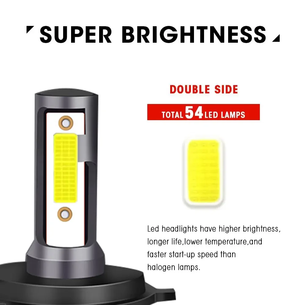 PANOVEHEL H7 Led Headlight 80000LM Car Headlight H1 H4 LED Bulbs Lamps 3000K 4300K 6000K 8000K 80W H8 H9 H11 Lamp Fog Lights