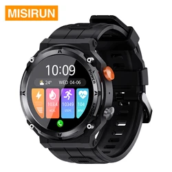 Misirun c21pro relógio inteligente masculino esporte ao ar livre smartwatch bt chamada assistente de voz relógio monitor freqüência cardíaca relógio de pulso à prova dwaterproof água