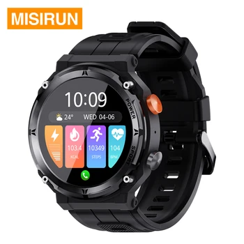 MISIRUN C21Pro akıllı saat Erkekler Açık Spor Smartwatch BT Çağrı Sesli Asistan Izle nabız monitörü Su Geçirmez Kol Saati