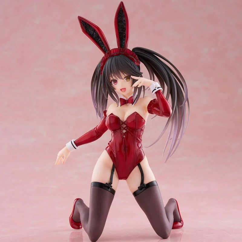 In Stock TAiTO Desktop Cute DATE ALIVE IV Tokisaki Kurumi Yatogami Tohka Bunny Girl Ver. PVC 13CM Anime Actiefiguren Model Speelgoed