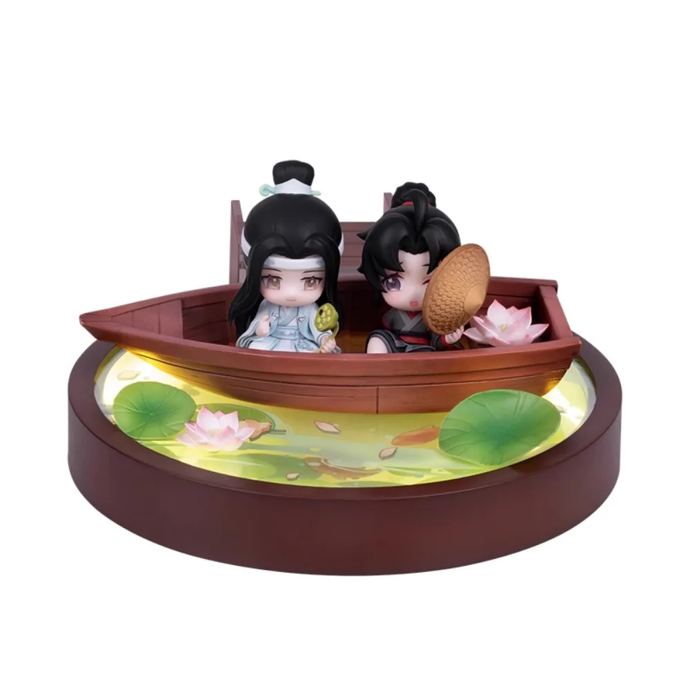 

In Stock Original Qing Cang Mo Dao Zu Shi Wei Wuxian Lan Wangji Lotus Boat Small Night Lamp Decoration Anime Q Version Model