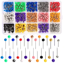 900pcs Thumbtack Map Tacks Wall Pin Round Head Tack with Steel Point for Cork Board Travel Map Craft DIY in Office School