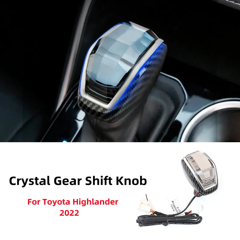 

Crystal Shift Lever Handle with Logo Led Light For Toyota Highlander 2022 Gear Shift Knob Car Modified Accessoires