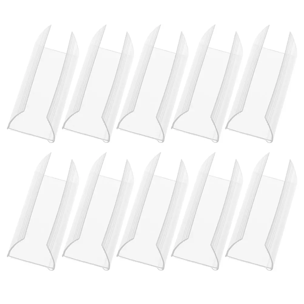 

10 Pcs Price Tag Sticker Supermarket Shelf Label Rack Holder for Shopping Mall Plastic Sign The Pet Clear
