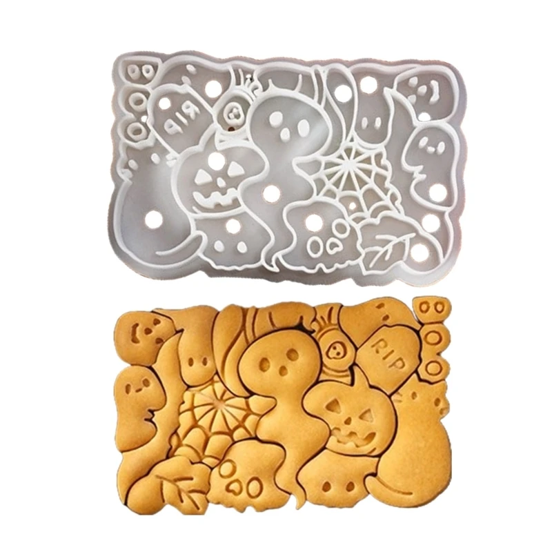 

Cartoon Halloween Pattern Cookie Cutter Plastic Biscuit Molds Cookie Stamps