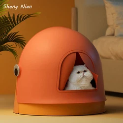 Cute Duck Design Cat Litter Box Fully Enclosed Clamshell Cat Toilet Large Anti-splash Deodorant Strong Durable Cat Sandbox