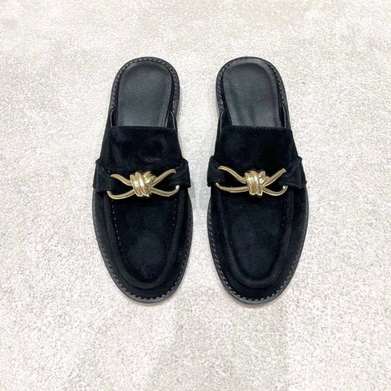 

Европейские и американские женские повседневные универсальные туфли на плоской подошве с металлической пряжкой в стиле ретро, дорожные лоферы во французском и британском стиле