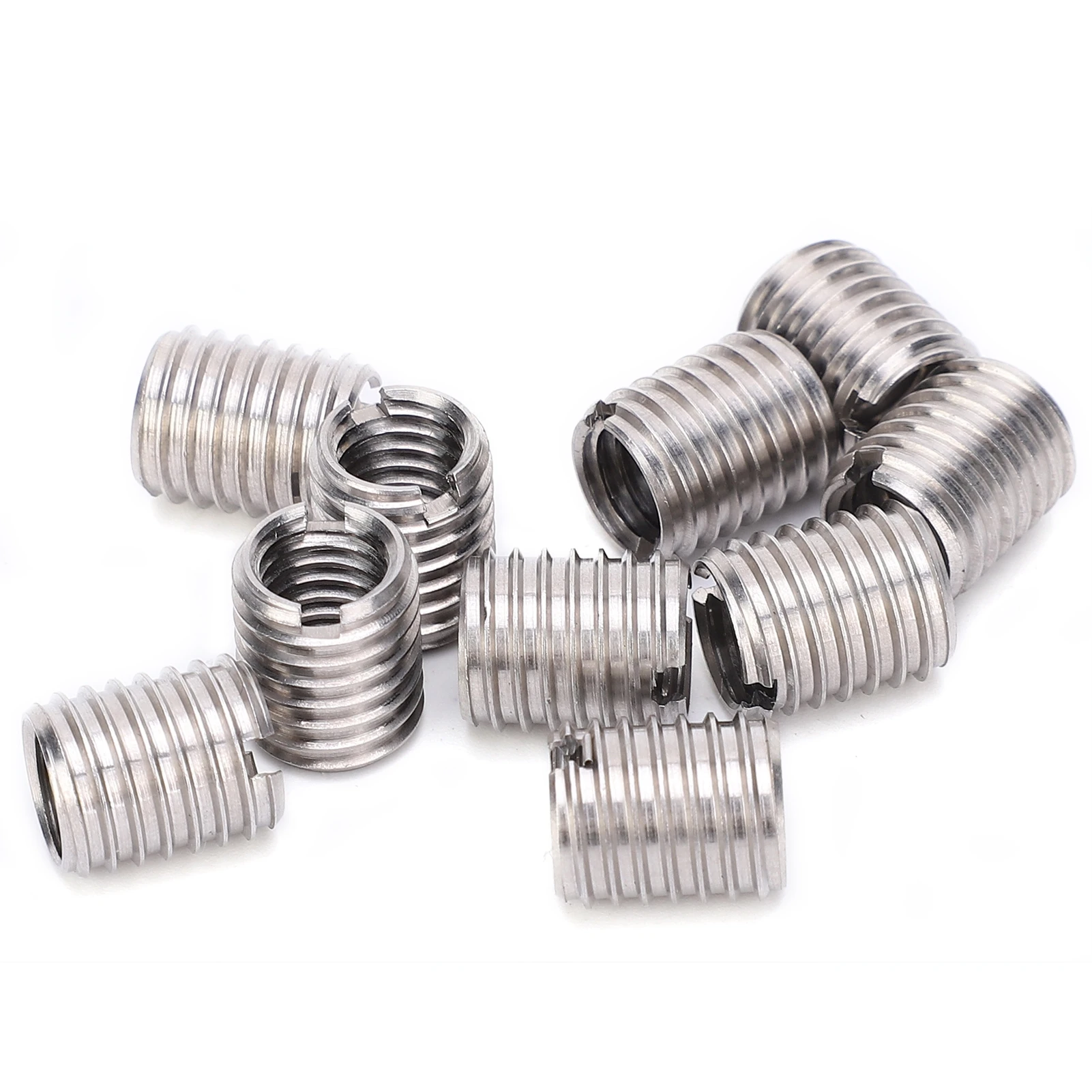 Tuerca de inserción de 10 piezas, manguito de reparación de roscas, buje roscado, herramienta de conversión de reducción de tornillo, accesorios de Hardware