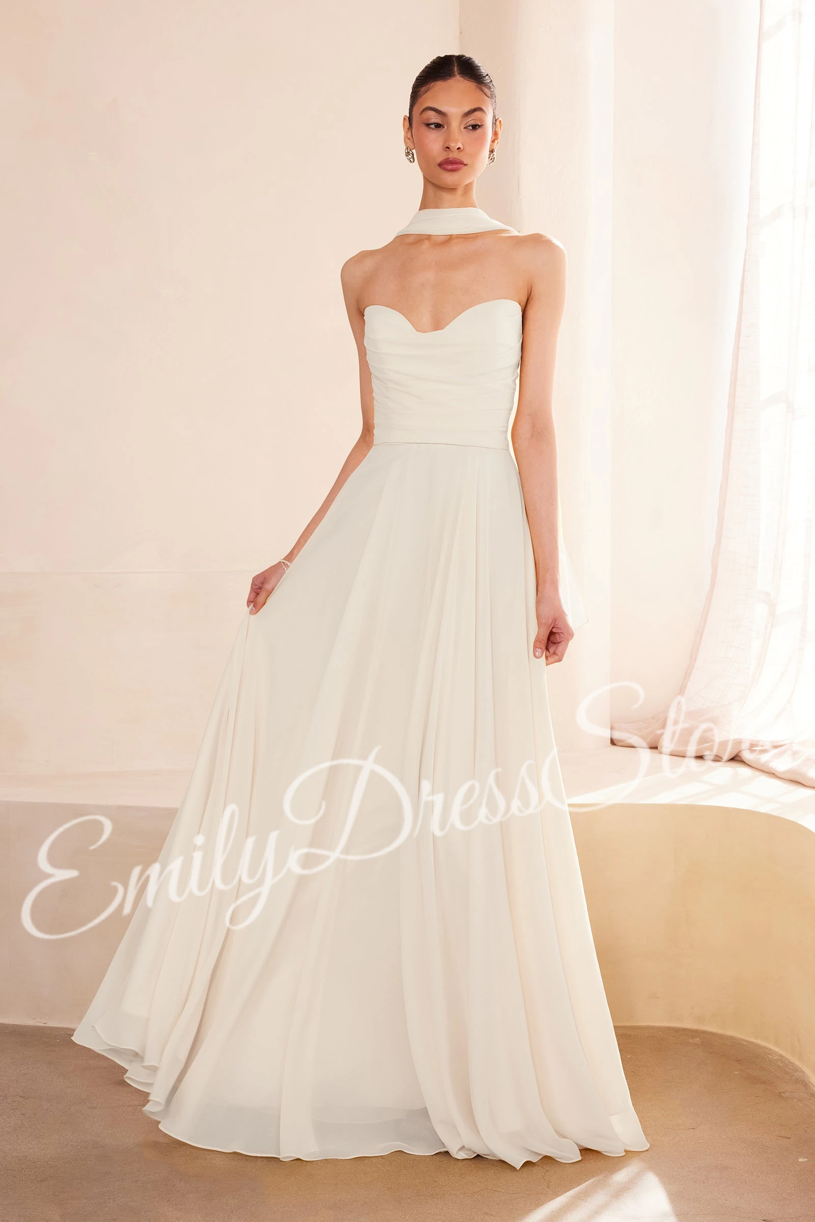 

Evening Dress Women Elegant Off The Shoulder Backless Chiffon Bridal Formal Long Ball Gowns Trend Wedding Pageant Dress