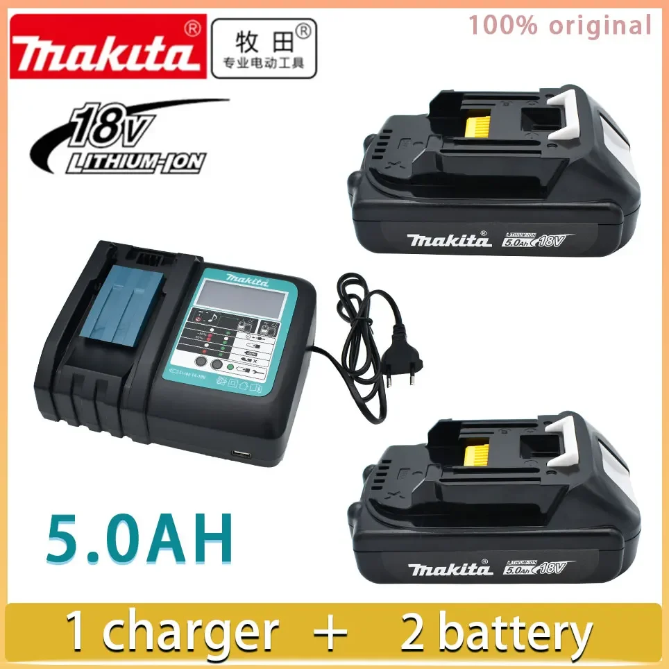 

Makita original Rechargeable 18V 5.0Ah Li-Ion Battery BL1830 BL1815 BL1860 BL1840 194205-3 Replacement Power Tools Battery