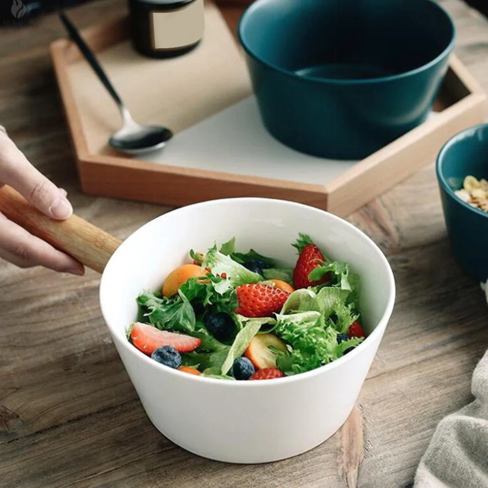

1pc Ceramic Bowl Set 12Oz Soup Noodle Rice Bowl Microwave Safe Smooth Edge Food Storage Container Dinnerware Set