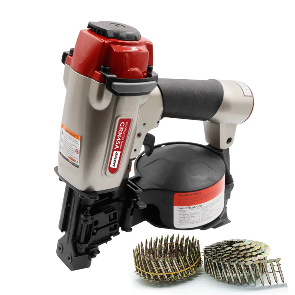 CRN45A Универсальный гвоздезабивной пистолет с катушкой от 3/4 до 1-3/4 дюйма для крепления на крыше, изготовления асфальтовых поддонов, деревянная коробка для стержней
