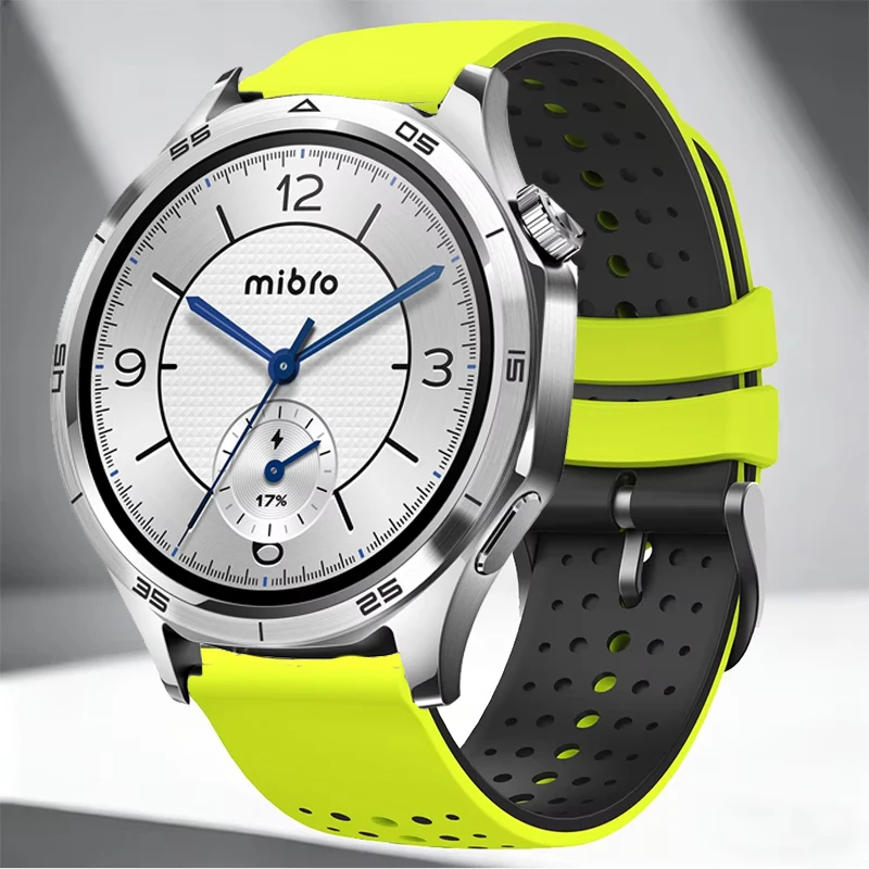 Bracelet en Silicone bicolore de 22mm, pour montre Mibro GT/GS Active2/GS Pro2, bracelet de Sport pour montre Mibro Lite3/Lite 3 Pro/A3 A2 A1/C4 C3 X1