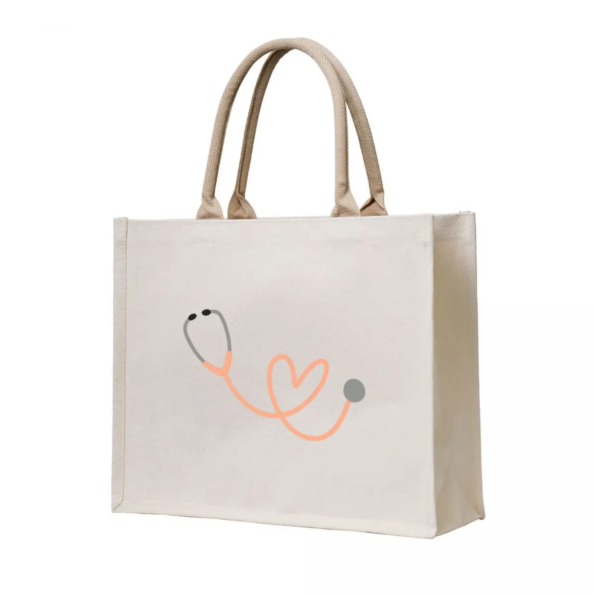 

Orange Heart Stethoscope Tote Bag bags for women Beach bag Big bag Portable shopping