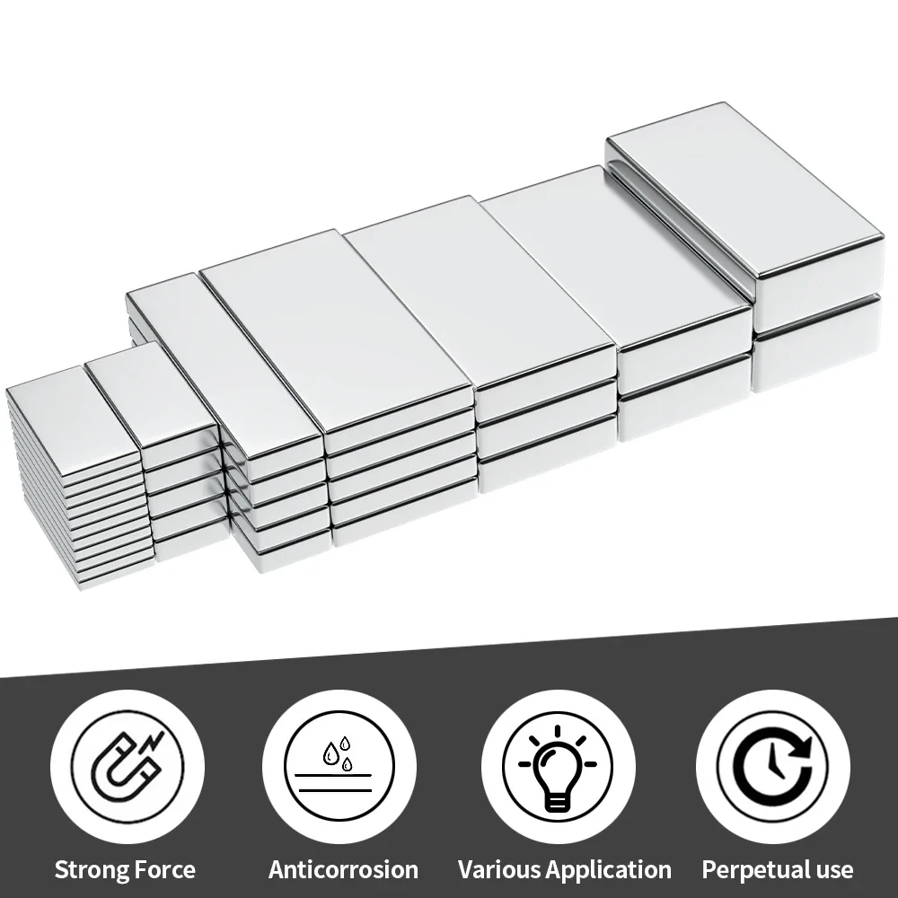 N35 초강력 네오디뮴 자석 블록 NdfeB 강력한 영구 자석 냉장고 자석 20x10x2 20x10x3mm