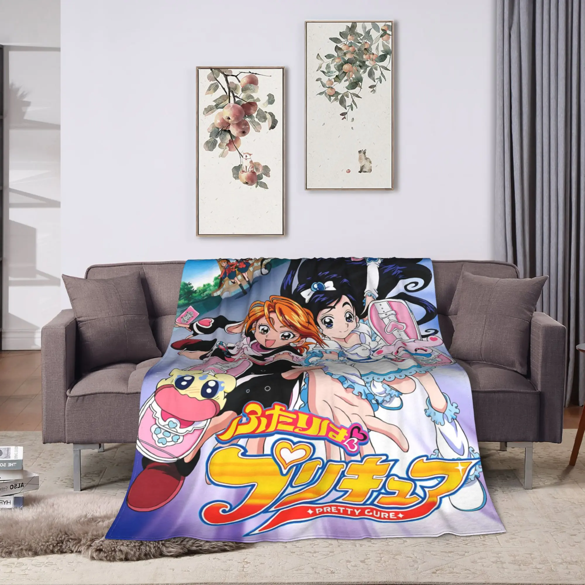 Pretty Cure Blanket Quality Warm  Throw Blanket Winter Airplane Travel Outdoor Fluffy Bedspread