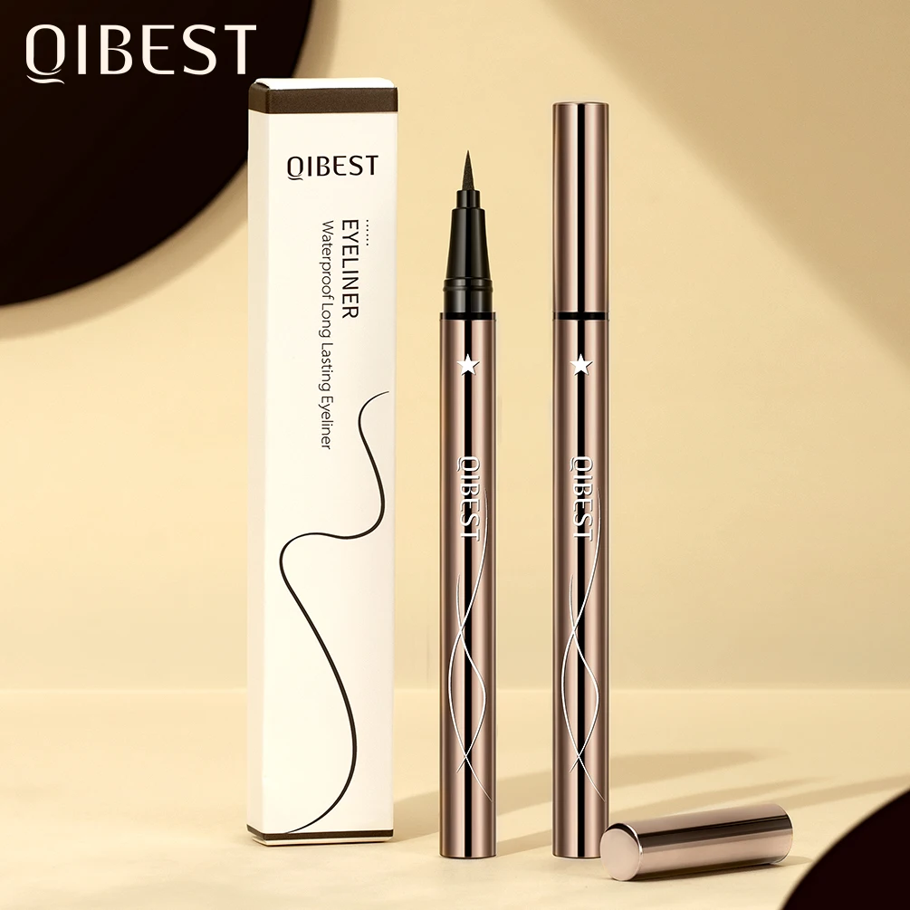 

QIBEST Waterproof Black Liquid Eyeliner Pencil Eye Makeup Long-lasting Fast Dry Anti Blooming Brow Eye Liner Cosmetics Tools