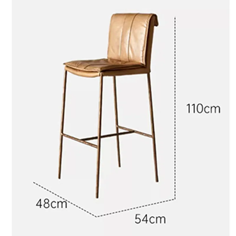 Medieval wabi-sabi dining chair leather back leisure chair