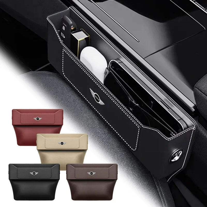 New Car Seat Gap Organizer Leather Storage Box Auto Interior Accessories For Mini Cooper One JCW F54 F55 F56 F57 F60 R50 R52 R53