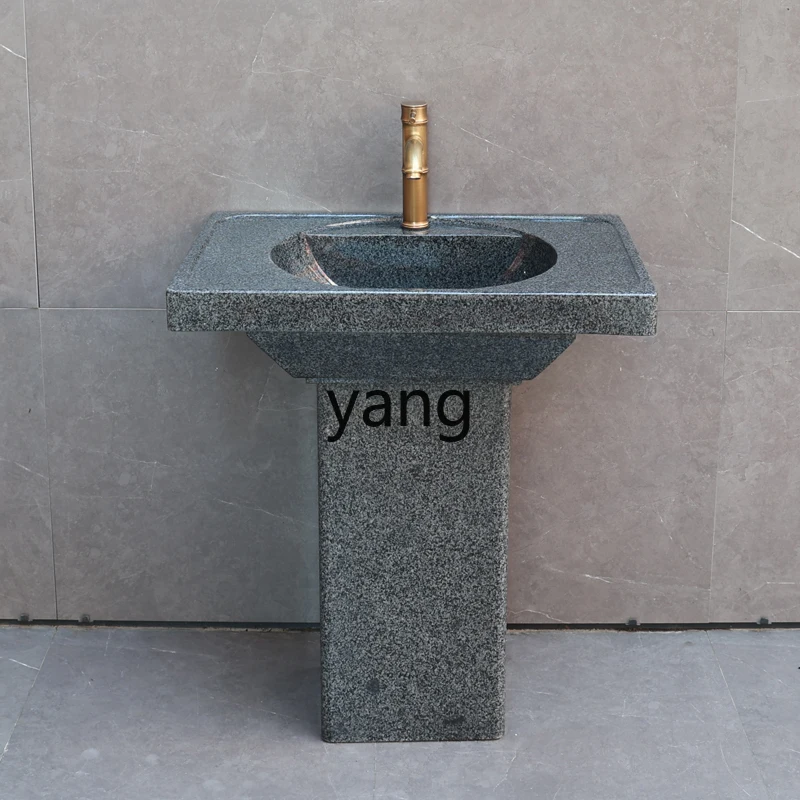 LMM natural marble washbasin courtyard integrated outdoor column household pool stone basin