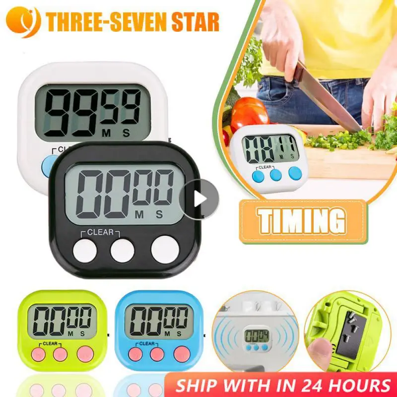 Magnetic LCD Digital Kitchen Countdown Timer Stopwatch With Stand Practical Cooking Baking Sports Alarm Clock Reminder Tools