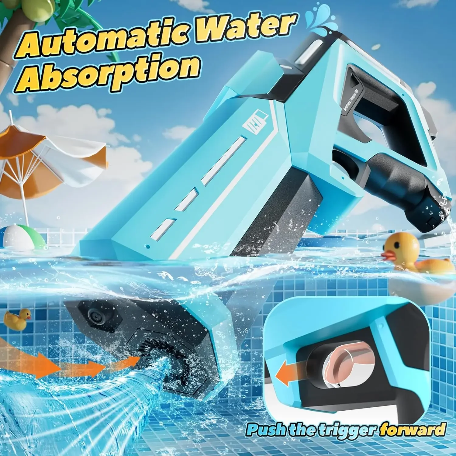 Hot Electric Continuous Shooting Water Gun Toy Fully Automatic Spray High-Pressure Outdoor Pool Game Summer Toy for Kids Gift