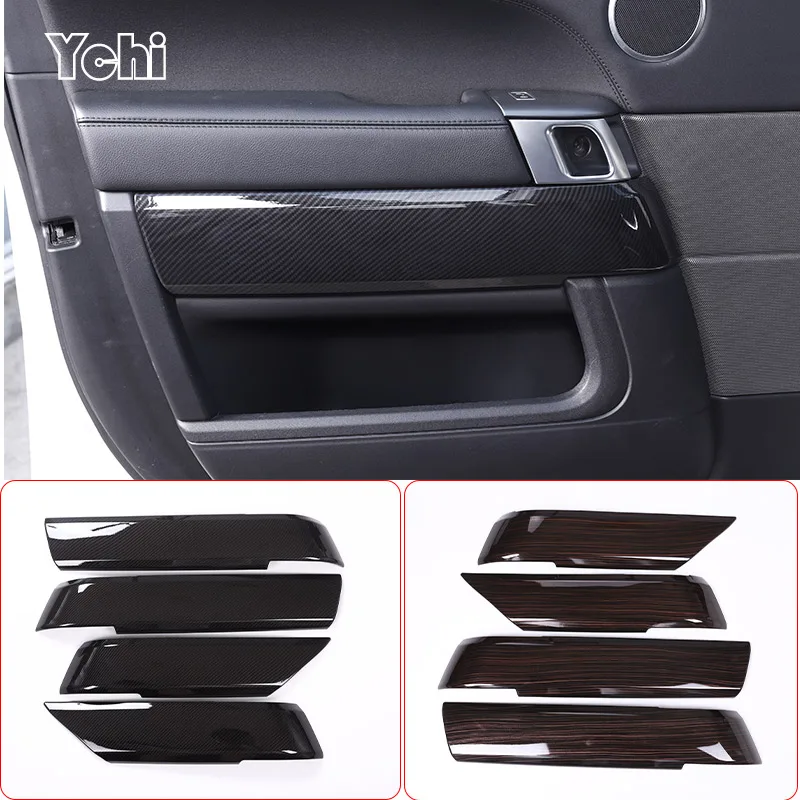 Carbon Fiber Style ABS Plastic Inner Door Decoration Cover Trim For Landrover Range Rover Sport RR Sport 2014-2020 Accessories