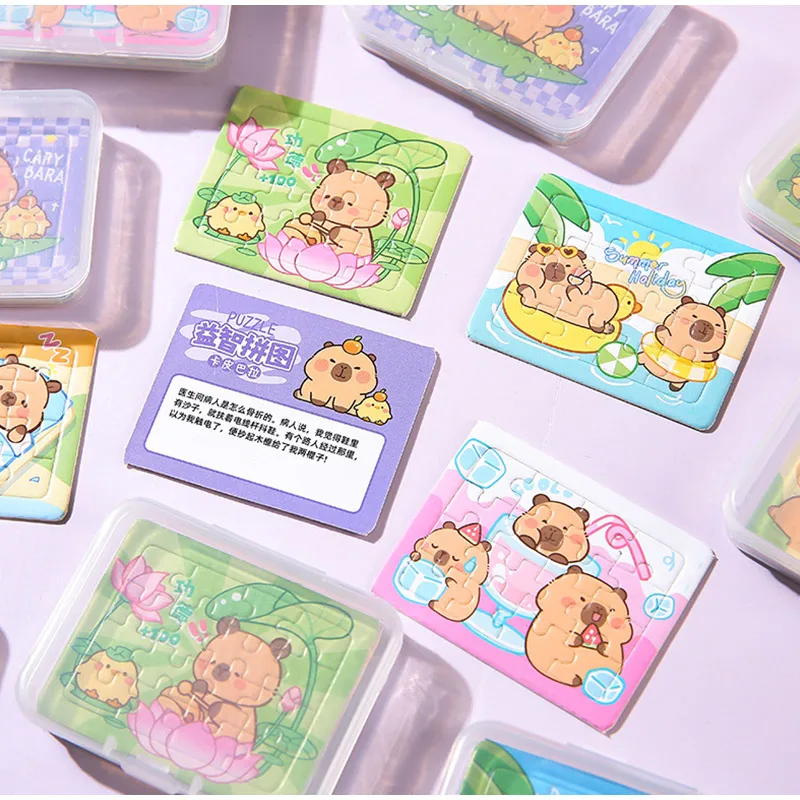 5/10 Boxes Cartoon Animal Capybara Paper Jigsaw Puzzles Educational Toy For Kids Birthday Party Favors School Prizes Pinata Gift