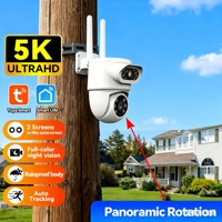 5K 10MP Dual Lens WiFi Camera, Tuya Outdoor Security Cam with Auto PTZ Tracking / Night Vision, Works with Alexa Google Home