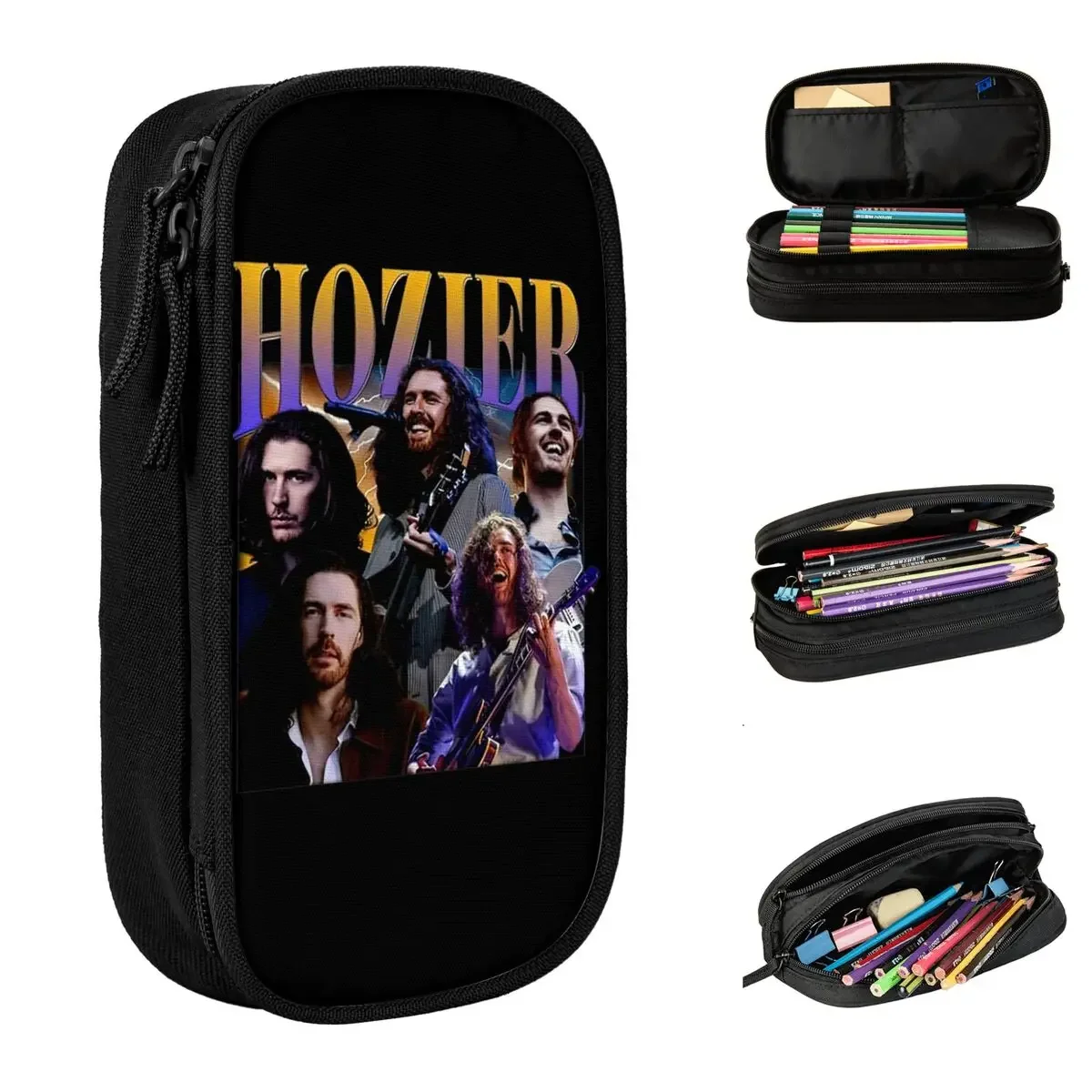 

Classic Vintage Hozier Bootleg Pencil Case 2024 Tour Concert Pencilcases Pen Box Kids Large Storage Bag Office Gifts Stationery