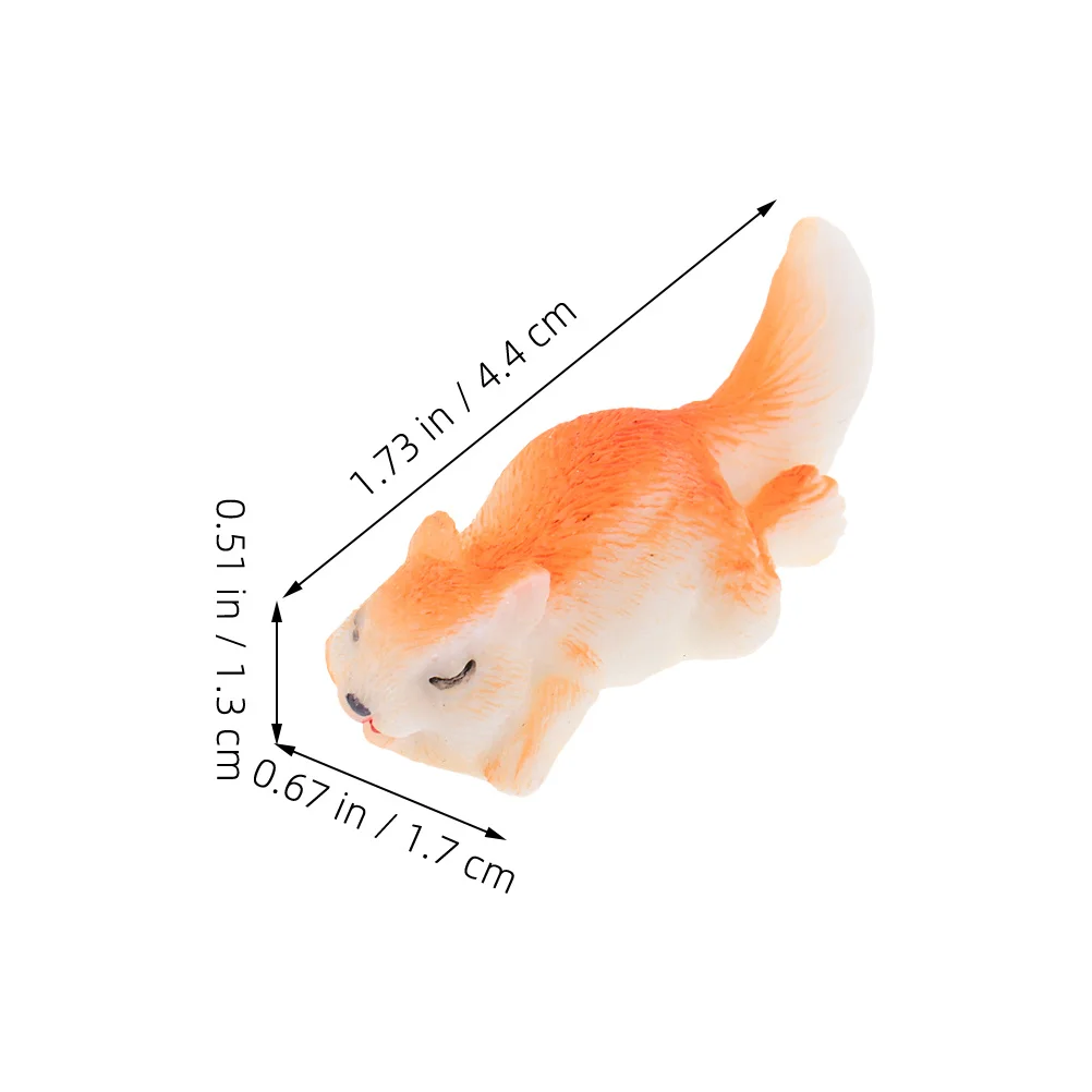 6 قطعة مصغرة السنجاب الراتنج الزينة لطيف الحيوان المنحوتات لحديقة بونساي خزان الأسماك مكتب المنزل المشهد الصغير DIY بها بنفسك #3