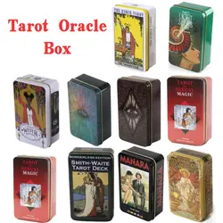 Tin Box High-Grade Gilding Process Tarot Deck 78 Cards Card Deck with Guide Book Mystical Affectional Divination