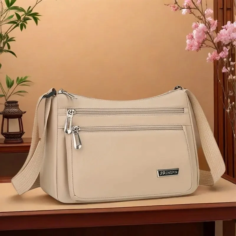 Multi-Layer Shoulder Bag Crossbody Bag for Women Messenger Bags Waterproof  Lightweight Nylon Ladies Handbag