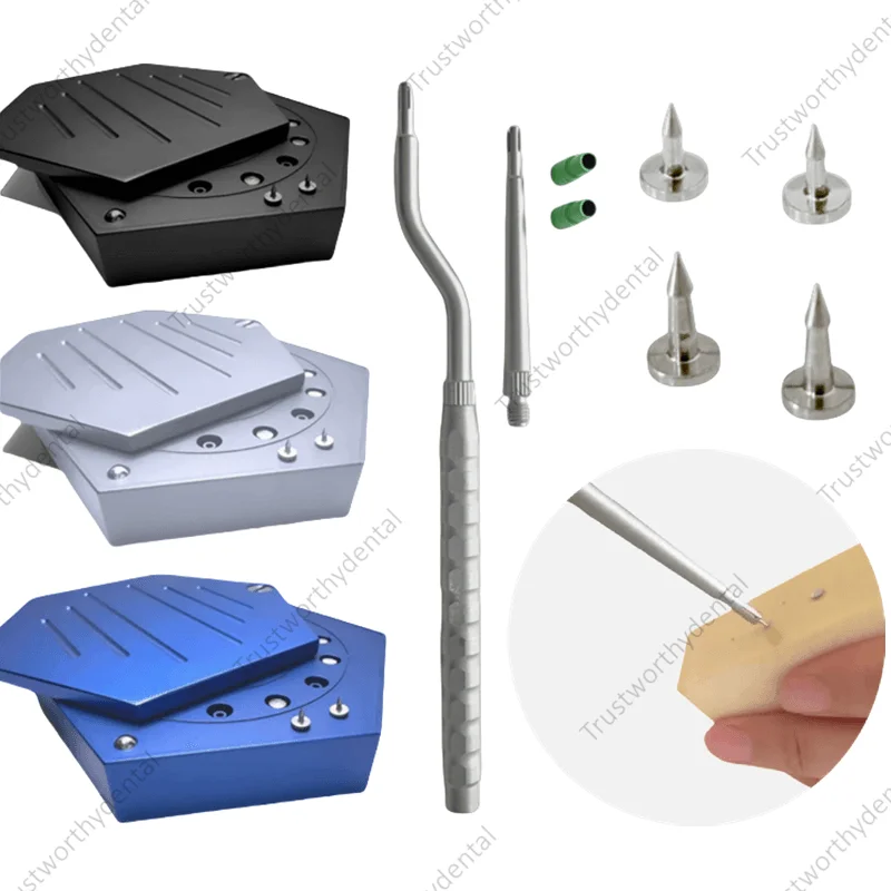 Dental GBR Hex Tack Driver Case Tools Guide Bone Regeneration Tacks Pins Driver Complete Set