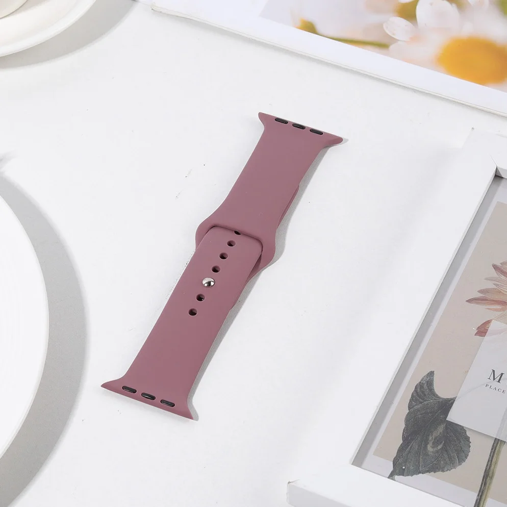 Silikonarmband für Apple Watch, 40 mm, 44 mm, 45 mm, 46 mm, 41 mm, 42 mm, 38 mm, Armband, Correa, iWatch Series SE 12/6/7/8/9/11, Ultra, 4 Armbänder, 49 mm. – Detail 4
