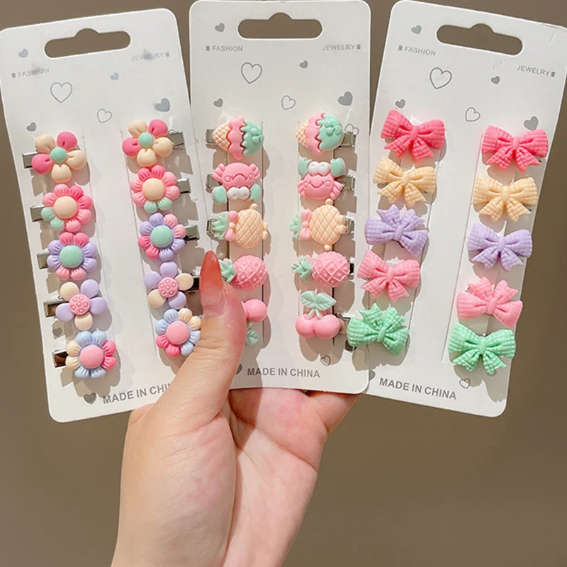 

10Pcs Children's Small Acrylic Hair Clip Girl Cute Summer Baby Mini Hairpin Color Clip For Kids Headdress Broken Hair Bangs Clip