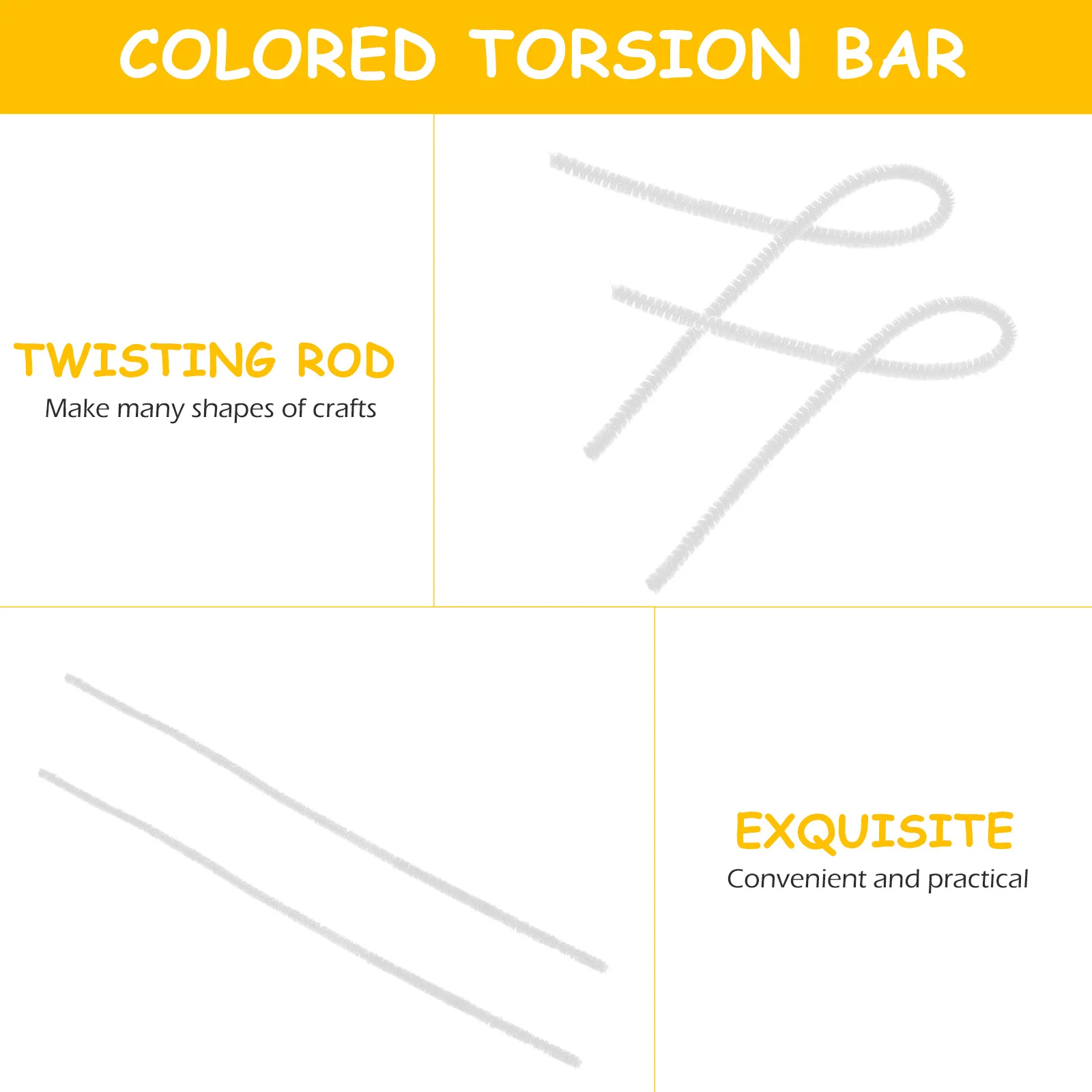 

200 Pcs Cleaners Craft Supplies Hair Root Twisting Stick Chenille Stems for Kid
