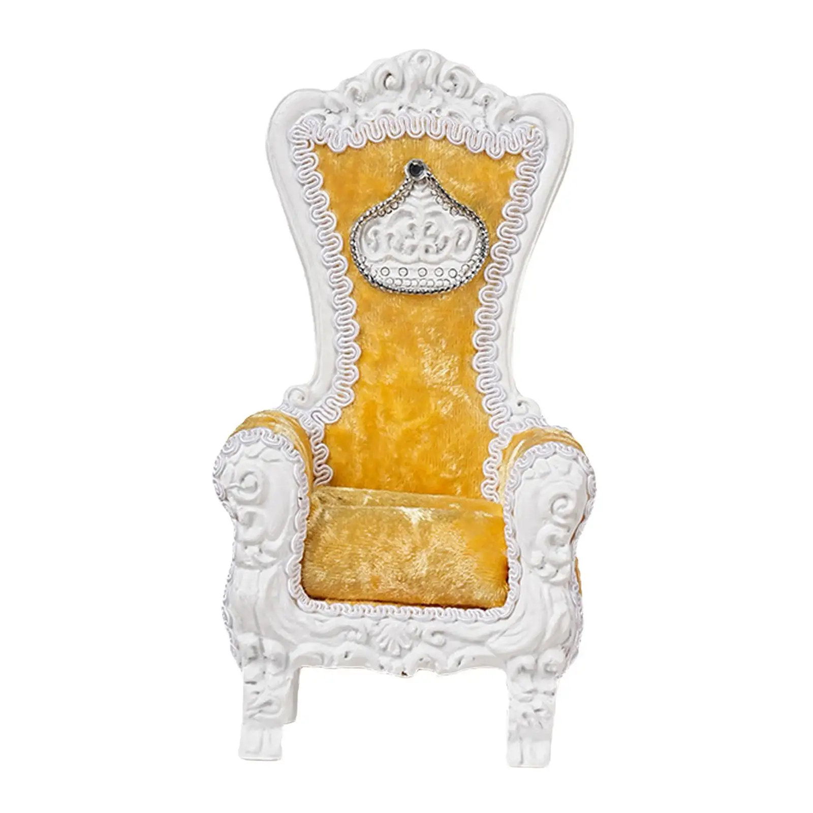 

1/12 кукольный домик, одиночный диван, имитирующий украшение, аксессуары для сказочного сада, желтый и белый