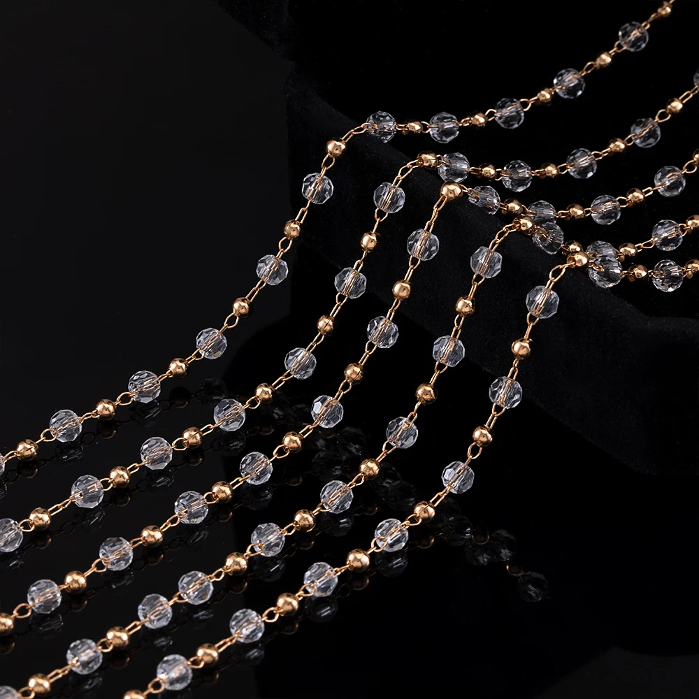 Nieuwe Kristallen Ketting Goud - Pearl Trim Chain recensie en prijs