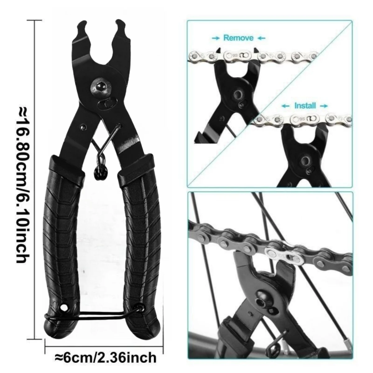 3-teiliges Fahrradketten-Reparatur-Werkzeug-Set, einschließlich Fahrradkettenbrecher-Werkzeug, Fahrrad-Gliederzange und Kettenprüfer, für 6/7/8/9/10/11S-Kette – Detail 3