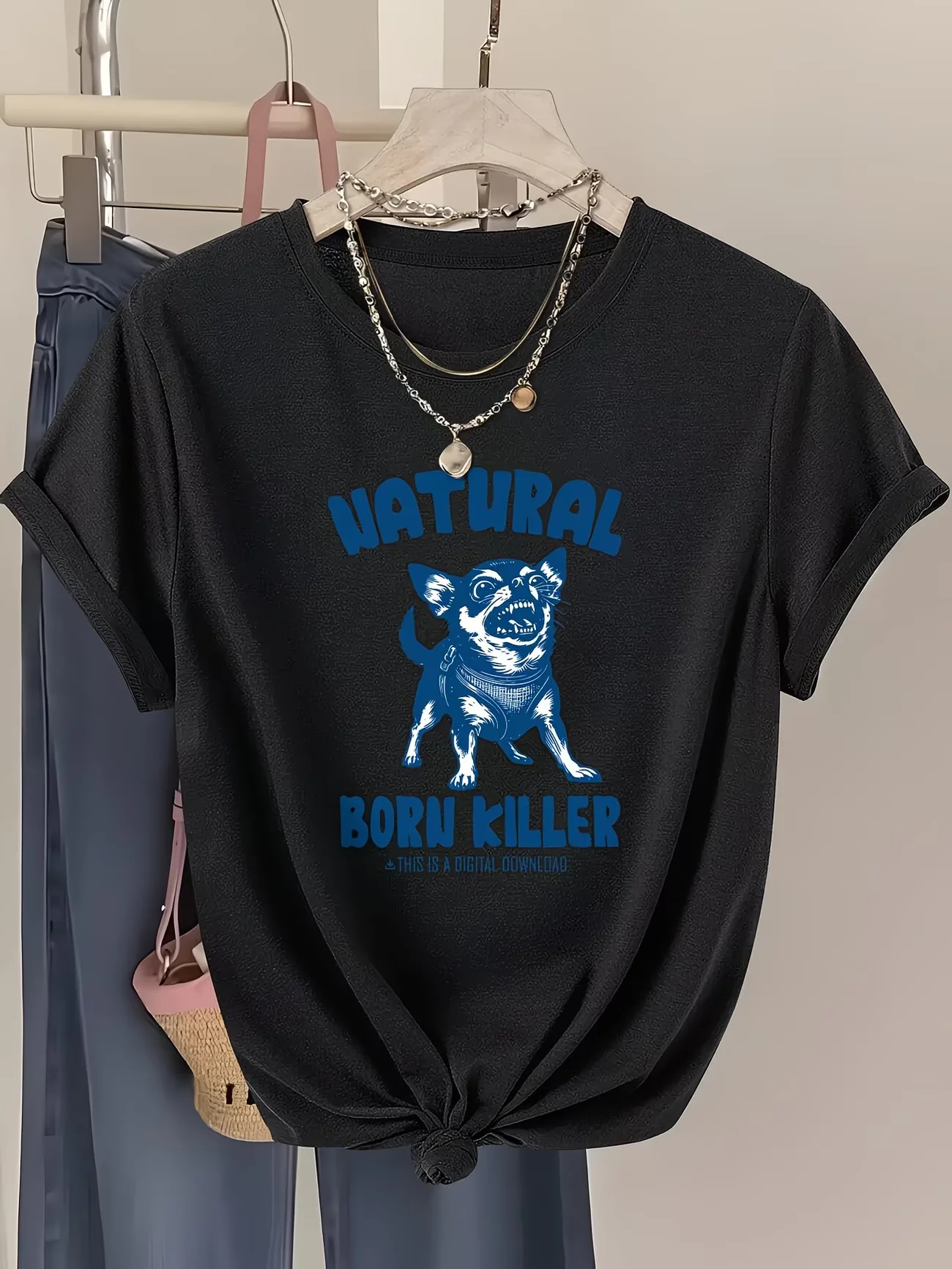 Vintage Dog Graphic T Shirt Women Harajuku Style Short Sleeve Tee Cool Animal Pattern Summer Top Casual Loose Fit Lady Clothes