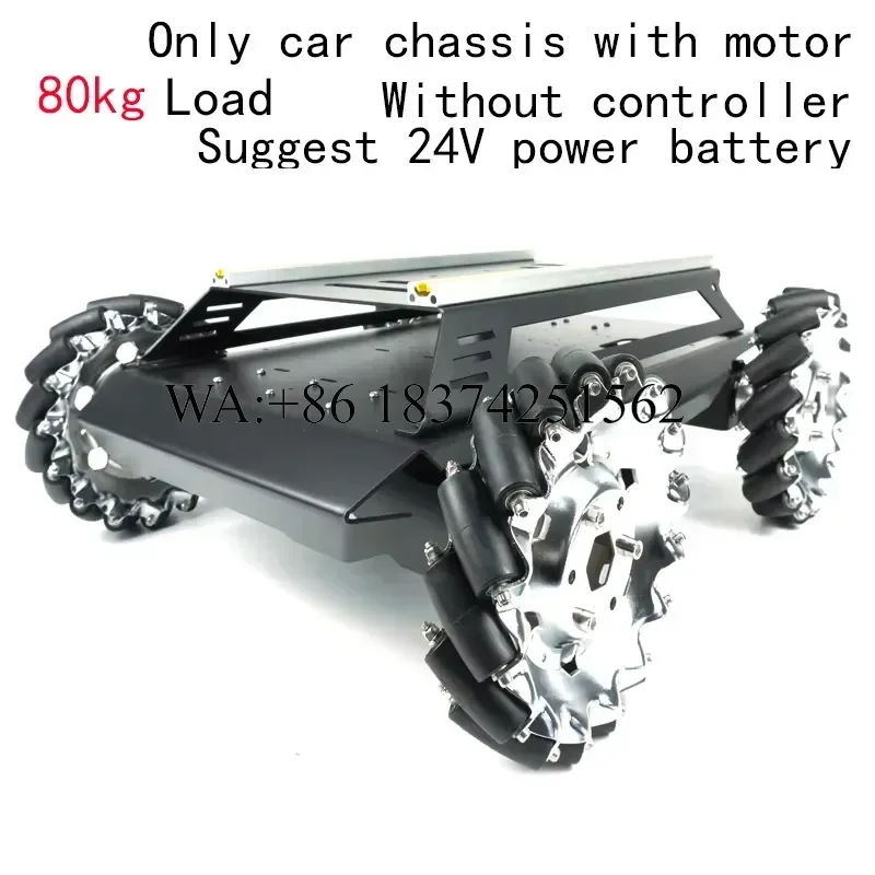 Wmwmnu for V5Max 80kg Load Heavy Duty Metal Car Chassis 152mm Mecanum Wheel Trolley Omnidirectional Mobile Robot for Arduino