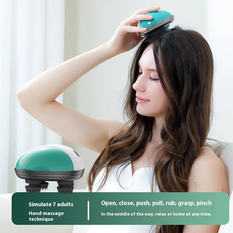 Electric Head Massager Scalp Massage Brush Pet Cat Dog Shoulder Deep Tissue Kneading Vibrating Silicone Hair Care Relaxation Spa view 2