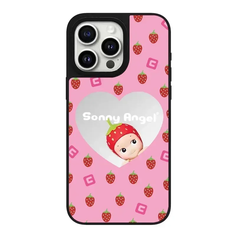 MINISO Cute Baby Mirror Magnetic Phone Case Cover for IPhone 11 12 13 14 15 16 Pro Max Case for IPhone 16 Pro Max